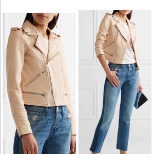 Maje Nude/Millennial Pink Leather Jacket